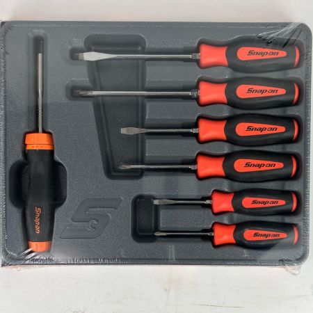 ЗЗ Snap-on スナップオン ソフトグリップスクリュードライバー ラチェットドライバー 計7本+トレー SGDX60RATO