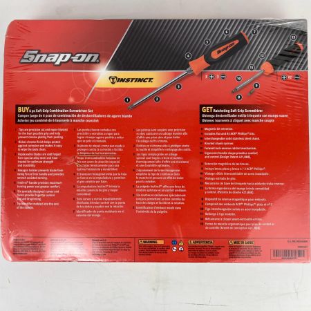 ЗЗ Snap-on スナップオン ソフトグリップスクリュードライバー ラチェットドライバー 計7本+トレー SGDX60RATO