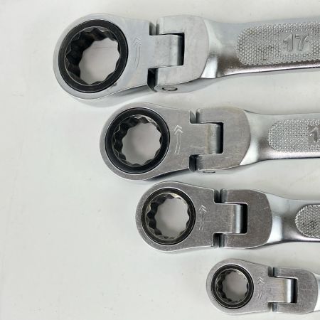 ЗЗ KTC ケーティーシー ラチェットめがねレンチ(両頭型首振りタイプ) 4本組 MR1A-0810F MR1A-1214F MR1A-1417F MR1A-1719F シルバー