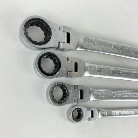 ЗЗ KTC ケーティーシー ラチェットめがねレンチ(両頭型首振りタイプ) 4本組 MR1A-0810F MR1A-1214F MR1A-1417F MR1A-1719F シルバー