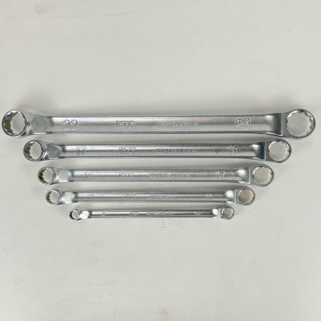 ЗЗ KTC ケーティーシー 45°×6°ロングめがねレンチ メガネレンチ 5本組 本体のみ M5-0810 M5-1214 M5-1417 M5-1719 M5-2224 シルバー