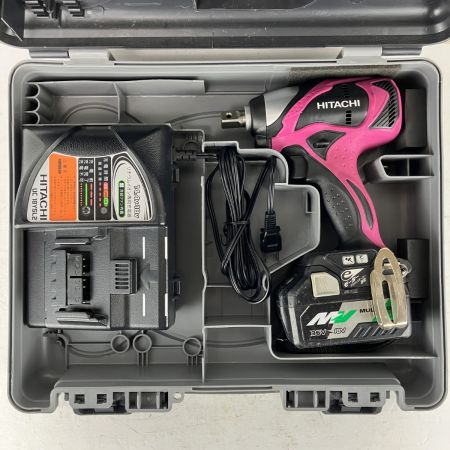 ЗЗ HITACHI 日立 18v 12.7mm コードレスインパクトレンチ バッテリーx1 充電器 ケース付 WR18DBDL ピンク