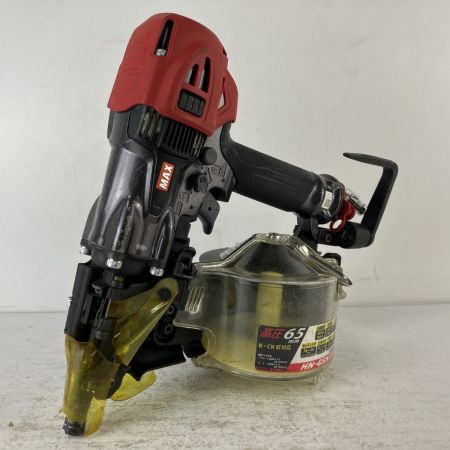 ЗЗ MAX マックス 65mm 高圧 コイルネイラ エア釘打機 ケース付 HN-65N3(D) ブラック×レッド