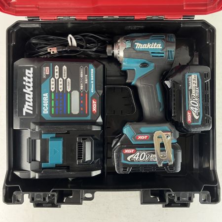 ЗЗ MAKITA マキタ 40v 充電式インパクトドライバ バッテリーx2 充電器 ケース付 TD001G ブルー