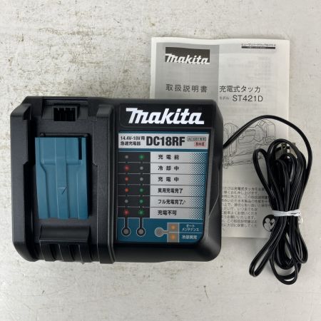 ЗЗ MAKITA マキタ 18v 4mm×13~25mm 充電式タッカ バッテリーx2 充電器 ケース付 ST421D ブルー
