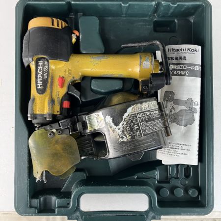 ЗЗ HITACHI 日立 65mm 高圧 ロール釘打機 ケース付 NV65HM オレンジ