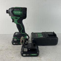 ЗЗ HiKOKI ハイコーキ 10.8v コードレスインパクトドライバ バッテリーx2 充電器付 WH12DCA グリーン Cランク