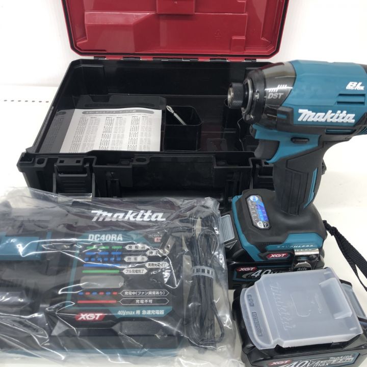 ДД MAKITA マキタ インパクトドライバ 未使用品(S) 充電器・充電池2個・ケース付 コードレス式 40v TD002G  ネイビー｜中古｜なんでもリサイクルビッグバン