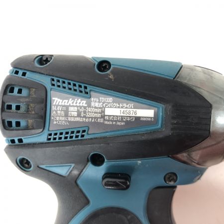 ДД MAKITA マキタ  インパクトドライバ 充電器・充電池2個・ケース付 コードレス式 14.4v 145876 TD133D グリーン