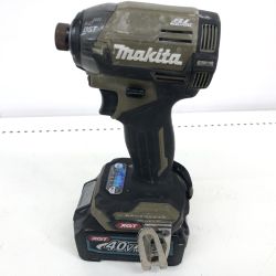 ДД MAKITA マキタ インパクトドライバ  オリーブ 程度BC  コードレス式 40vバッテリー付き TD002G オリーブ Cランク