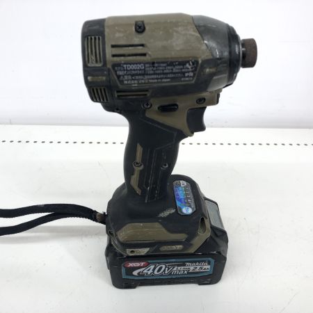 ДД MAKITA マキタ インパクトドライバ  オリーブ 程度BC  コードレス式 40vバッテリー付き TD002G オリーブ