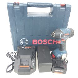 ДД BOSCH ボッシュ インパクトドライバ 充電器・充電池2個・ケース付 14.4v  GDR14.4v-LIN ネイビー Bランク