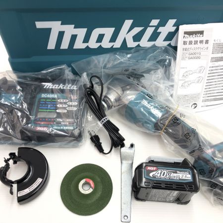 ДД MAKITA マキタ 未使用品(S) 充電器・充電池2個・ケース付 100mm 40v 2024年製  GA001G ブルー
