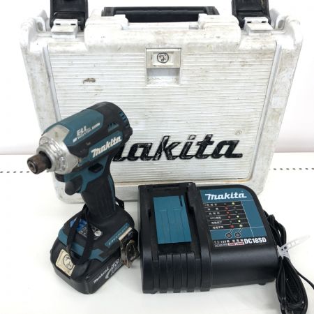 ДД MAKITA マキタ インパクトドライバ 程度B 充電器・充電池1個・ケース付 コードレス式 18v 424508 充電回数77回・過放電0・過負荷0 TD171D ブルー