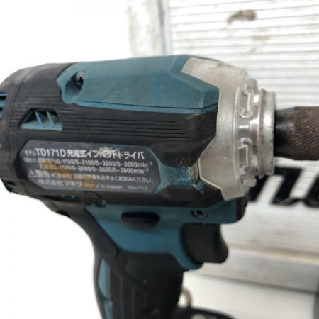 ДД MAKITA マキタ インパクトドライバ 程度B 充電器・充電池1個・ケース付 コードレス式 18v 424508 充電回数77回・過放電0・過負荷0 TD171D ブルー