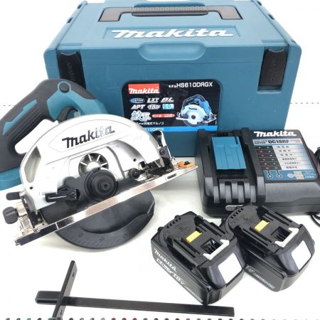 ДД MAKITA マキタ 丸のこ　程度B 充電器・充電池2個・ケース付 コードレス式 165mm 18v 2023年製  HS610DRGX グリーン