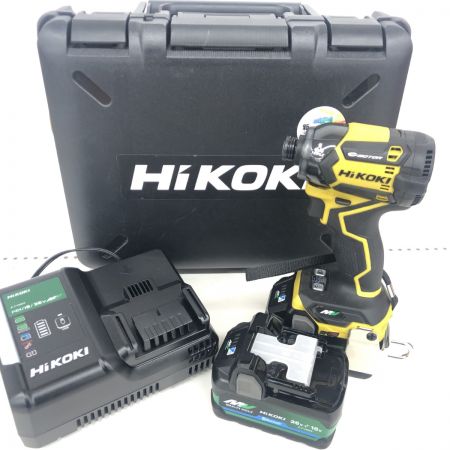 ДД HiKOKI ハイコーキ インパクトドライバ   イエロー 程度A 充電器・充電池2個・ケース付 36v WH36DC イエロー