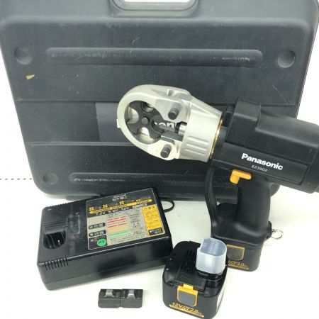 ДД Panasonic パナソニック 圧着工具 程度B 充電器・充電池2個・ケース付 コードレス式 12v 150908 バッテリーは１つ新品未使用品 EZ3902 ブラック