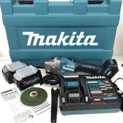 ДД MAKITA マキタ  ディスクグラインダー  開封品(S) 充電器・充電池2個・ケース付 コードレス式 100mm 40v GA001GRDX ブルー Sランク