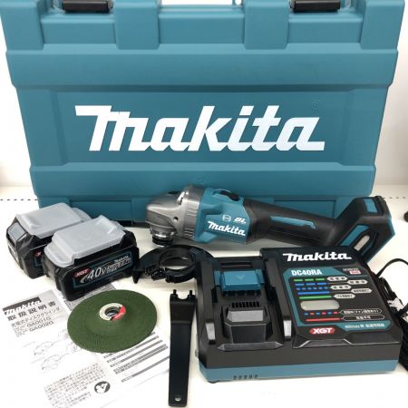 ДД MAKITA マキタ  ディスクグラインダー  開封品(S) 充電器・充電池2個・ケース付 コードレス式 100mm 40v GA001GRDX ブルー