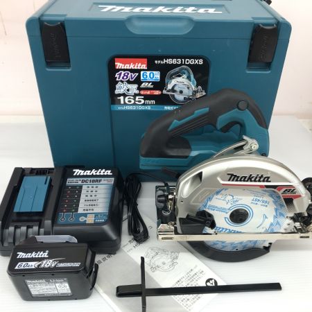 ДД MAKITA マキタ  丸のこ 程度A 充電器・未使用バッテリー付き　コードレス式 165mm 18v  HS631D ブルー