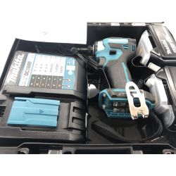 ДД MAKITA マキタ インパクトドライバ 程度A 充電器・充電池2個・ケース付 コードレス式 18v TD173DRGX ブルー Aランク