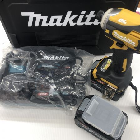 ДД MAKITA マキタ インパクトドライバ  程度A 充電器・充電池2個・ケース付 コードレス式 40v 70033 TD001GDXFY イエロー