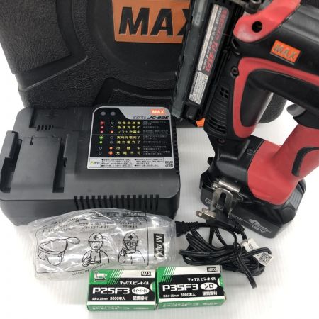 ДД MAX マックス ピンタッカ 程度B 充電器・充電池1個・ケース付 コードレス式 18v TJ-35P3 レッド