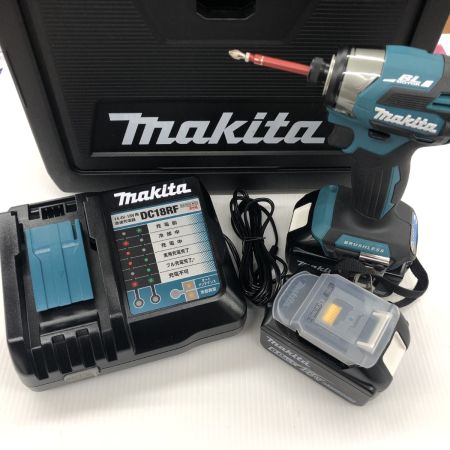 ДД MAKITA マキタ インパクトドライバ　程度A 充電器・充電池2個・ケース付 コードレス式 18v 6.0Ah 1/0/0 528758 TD173DRGX ブルー