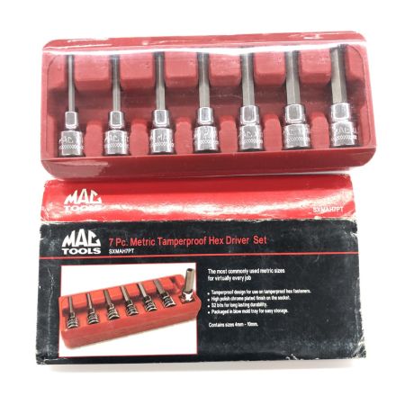 ДД MAC TOOLS マック ビットセット  7個+トレー付き 3/8 使用感有 SXMAH7PT レッド
