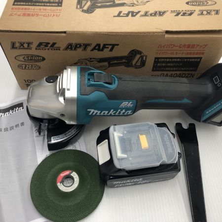 ДД MAKITA マキタ ディスクグラインダー 程度A 充電池1個付 コードレス式 100mm 18v 0280452Y BL1860B未使用付き GA404DN ブルー