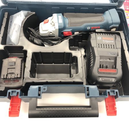 ДД BOSCH ボッシュ  ディスクグラインダー  未使用品(S) 充電器・充電池1個・ケース付 コードレス式 100mm 18v 5.0Ah GWS18V-7 ネイビー