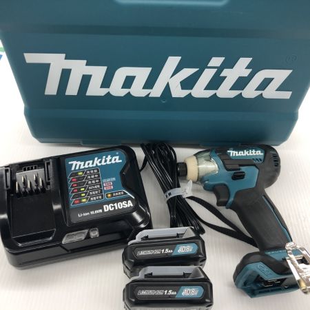 ДД MAKITA マキタ インパクトドライバ 程度A 充電器・充電池2個・ケース付 コードレス式 10.8v 1.5Ah TD111D ブルー