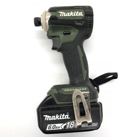 ДД MAKITA マキタ 締め付け工具 インパクトドライバ  程度B コードレス式 18v BL1860B中古バッテリー付き TD171D オリーブ