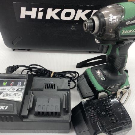 ДД HiKOKI ハイコーキ インパクトドライバ  程度B 充電器・充電池2個・ケース付 コードレス式 18v 6.0Ah WH18DDL2 グリーン