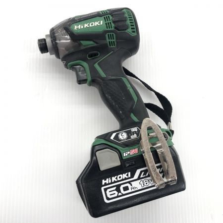 ДД HiKOKI ハイコーキ インパクトドライバ  程度B 充電器・充電池2個・ケース付 コードレス式 18v 6.0Ah WH18DDL2 グリーン
