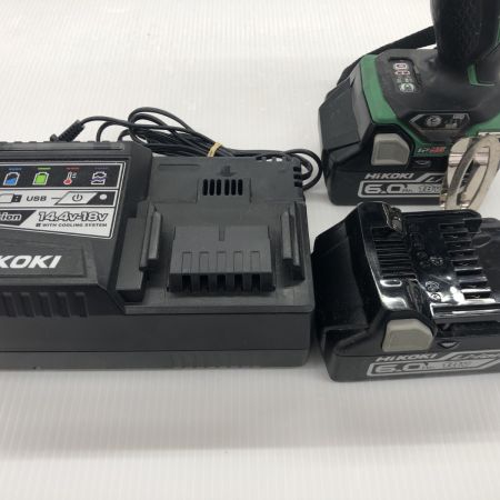 ДД HiKOKI ハイコーキ インパクトドライバ  程度B 充電器・充電池2個・ケース付 コードレス式 18v 6.0Ah WH18DDL2 グリーン