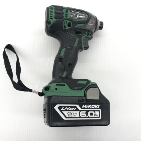 ДД HiKOKI ハイコーキ インパクトドライバ  程度B 充電器・充電池2個・ケース付 コードレス式 18v 6.0Ah WH18DDL2 グリーン