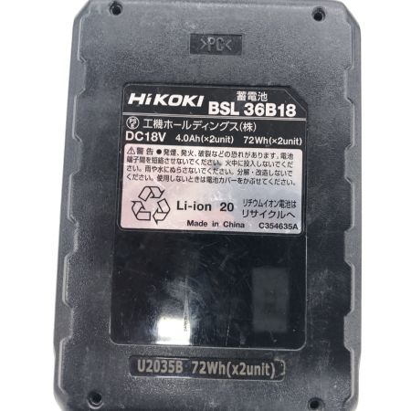 ДД HiKOKI ハイコーキ インパクトレンチ　程度B 充電池1個付 コードレス式 36v 4.0Ah J710258  WR36DA グリーン