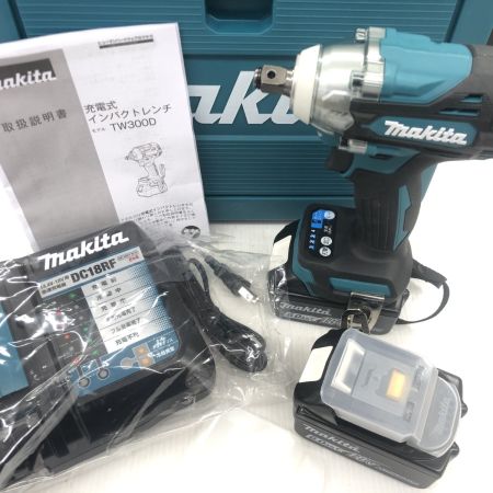 ДД MAKITA マキタ インパクトレンチ 未使用品(S) 充電器・充電池2個・ケース付 コードレス式 18v 6.0Ah 0/0/0 437274Y TW300DRGX ブルー