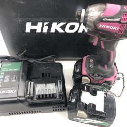 ДД HiKOKI ハイコーキ  インパクトドライバ   程度B 充電器・充電池2個・ケース付 18v JO13634 WH18DDL2 ピンク Bランク