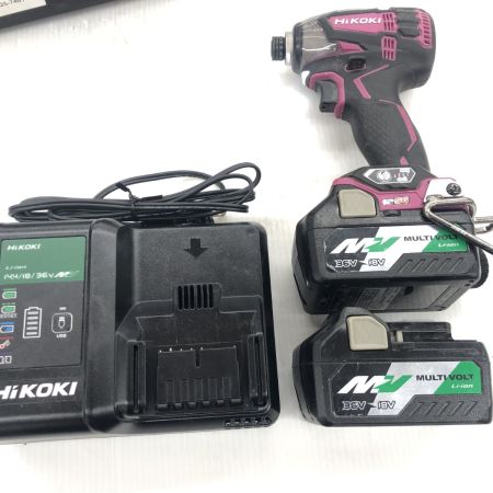 ДД HiKOKI ハイコーキ  インパクトドライバ   程度B 充電器・充電池2個・ケース付 18v JO13634 WH18DDL2 ピンク
