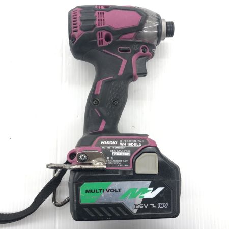 ДД HiKOKI ハイコーキ  インパクトドライバ   程度B 充電器・充電池2個・ケース付 18v JO13634 WH18DDL2 ピンク