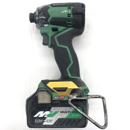 ДД HiKOKI ハイコーキ インパクトドライバ 程度B コードレス式 36v 2.5Ah J6106877 バッテリ１つ付き WH36DC グリーン