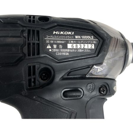 ДД HiKOKI ハイコーキ インパクトドライバ 程度A 充電器・充電池1個・ケース付 コードレス式 18v 683212 WH18DDL2 ブラック