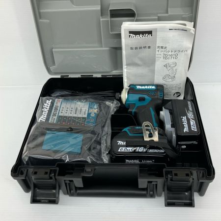 ДД MAKITA マキタ インパクトドライバ 未使用に近い 充電器・充電池2個・ケース付 TD171DRGX ブルー