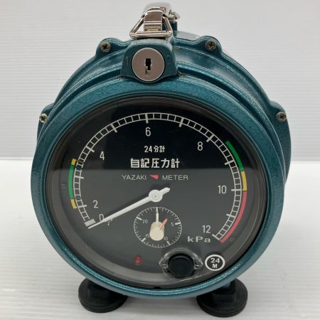ДД YAZAKI 自記圧力計ケース付/鍵付き ER12-24M スカイブルー