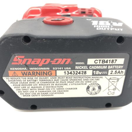 ДД Snap-on スナップオン  締め付け工具　インパクトレンチ　充電器・充電池1個付　 CTJ4418 レッド×ブラック