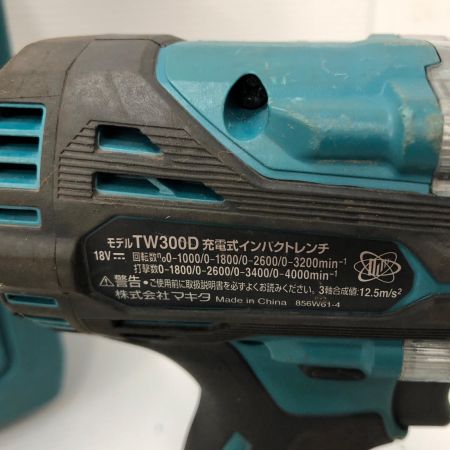 ДД MAKITA マキタ 18v 充電式インパクトレンチ  充電器・充電池2個・ケース付  TW300D ブルー