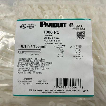 ДД PANDUIT  結束バンド PLC1.5I-S8-M